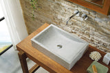 Virtu USA Eros Natural Stone Bathroom Vessel Sink in Bianco Carrara Marble