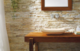Virtu USA Icarus Natural Stone Bathroom Vessel Sink in Sunny Yellow Marble