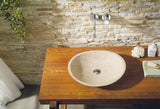 Virtu USA Leda Natural Stone Bathroom Vessel Sink in Beige Travertine Marble