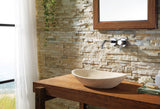 Virtu USA Leda Natural Stone Bathroom Vessel Sink in Beige Travertine Marble