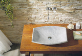 Virtu USA Kirke Natural Stone Bathroom Vessel Sink in Bianco Carrara Marble
