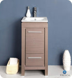 Fresca Allier 16" Gray Oak Modern Bathroom Cabinet w/ Sink