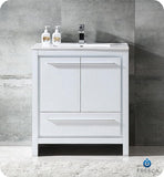 Fresca Allier 30" White Modern Bathroom Cabinet w/ Sink