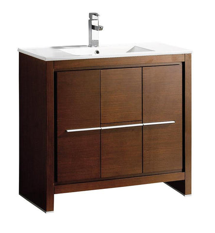 Fresca Allier 36" Wenge Brown Modern Bathroom Cabinet w/ Sink