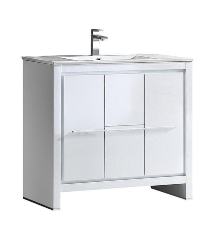 Fresca Allier 36" White Modern Bathroom Cabinet w/ Sink