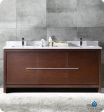 Fresca Allier 72" Wenge Brown Modern Double Sink Bathroom Cabinet w/ Top & Sinks