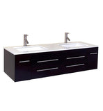 Fresca Bellezza Natural Wood Modern Double Vessel Sink Cabinet w/ Top & Sinks
