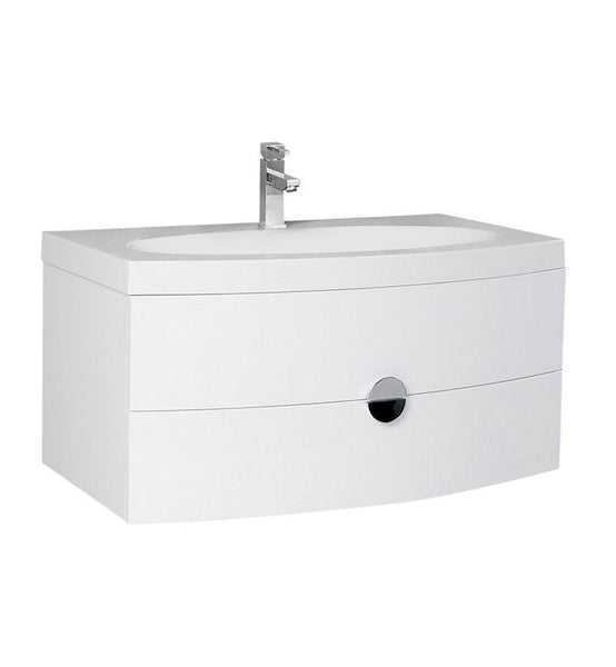 Fresca Energia 36" White Modern Bathroom Cabinet w/ Integrated Sink