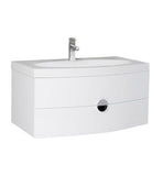 Fresca Energia White Modern Bathroom Cabinet w/ Integrated Sink