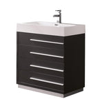Fresca Livello 30" Black Modern Bathroom Cabinet w/ Integrated Sink