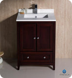 Fresca Oxford 24" Mahogany Traditional Bathroom Cabinet w/ Top & Sink