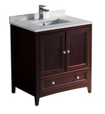 Fresca Oxford 30" Mahogany Traditional Bathroom Cabinet w/ Top & Sink