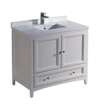 Fresca Oxford 36" Antique White Traditional Bathroom Cabinet w/ Top & Sink