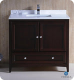 Fresca Oxford 36" Mahogany Traditional Bathroom Cabinet w/ Top & Sink