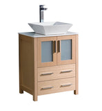 Fresca Torino 24" Light Oak Modern Bathroom Cabinet w/ Top & Vessel Sink