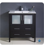 Fresca Torino 30" Espresso Modern Bathroom Cabinet w/ Integrated Sink