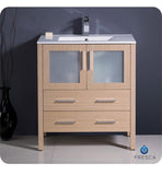 Fresca Torino 30" Light Oak Modern Bathroom Cabinet w/ Integrated Sink