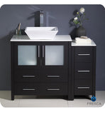 Fresca Torino 42" Espresso Modern Bathroom Cabinets w/ Top & Vessel Sink