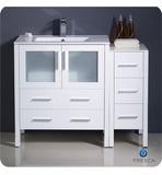 Fresca Torino 42" White Modern Bathroom Cabinets w/ Tops & Integrated Sink