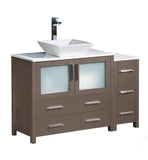 Fresca Torino 48" Gray Oak Modern Bathroom Cabinets w/ Top & Vessel Sink