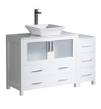 Fresca Torino 48" White Modern Bathroom Cabinets w/ Top & Vessel Sink