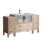 Fresca Torino 60" Light Oak Modern Bathroom Cabinets w/ Integrated Sink