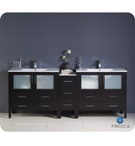 Fresca Torino 84" Espresso Modern Double Sink Bathroom Cabinets